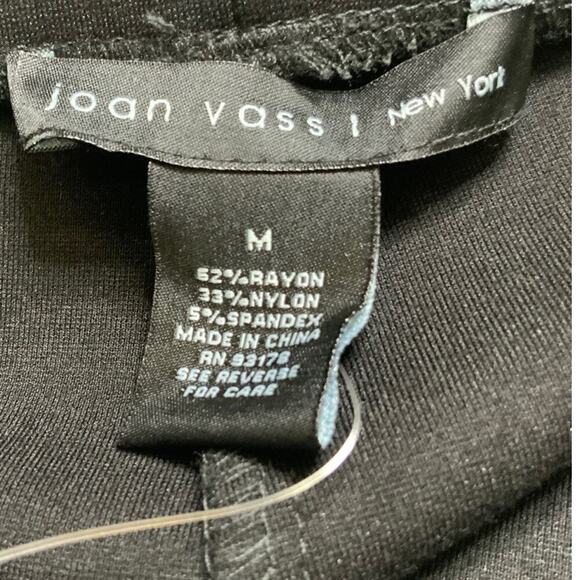 Joan Vass High Rise Pants Womens Medium Skinny Leg Stretch Black Trouser NWT - Picture 9 of 10